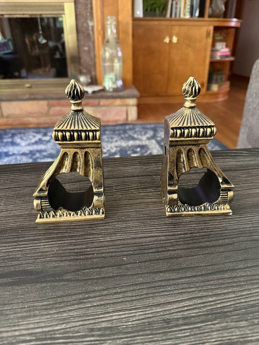 Ornate Baroque-Style Curtain Rod Brackets (2)